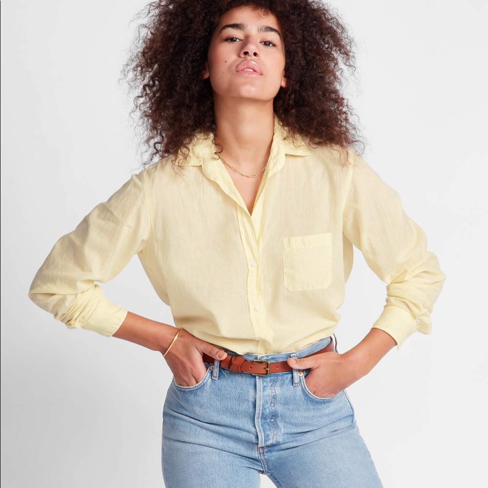 Grayson Hero tissue shirt in pale yellow-size 1